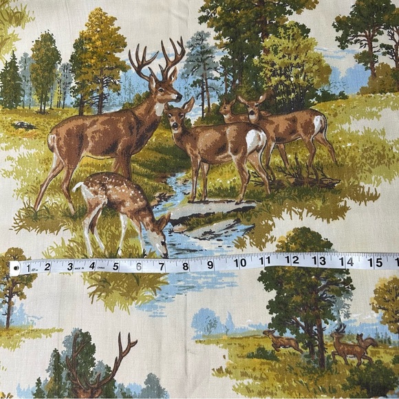 Deer wildlife barkcloth fabric 2+ yards - Picture 2 of 5